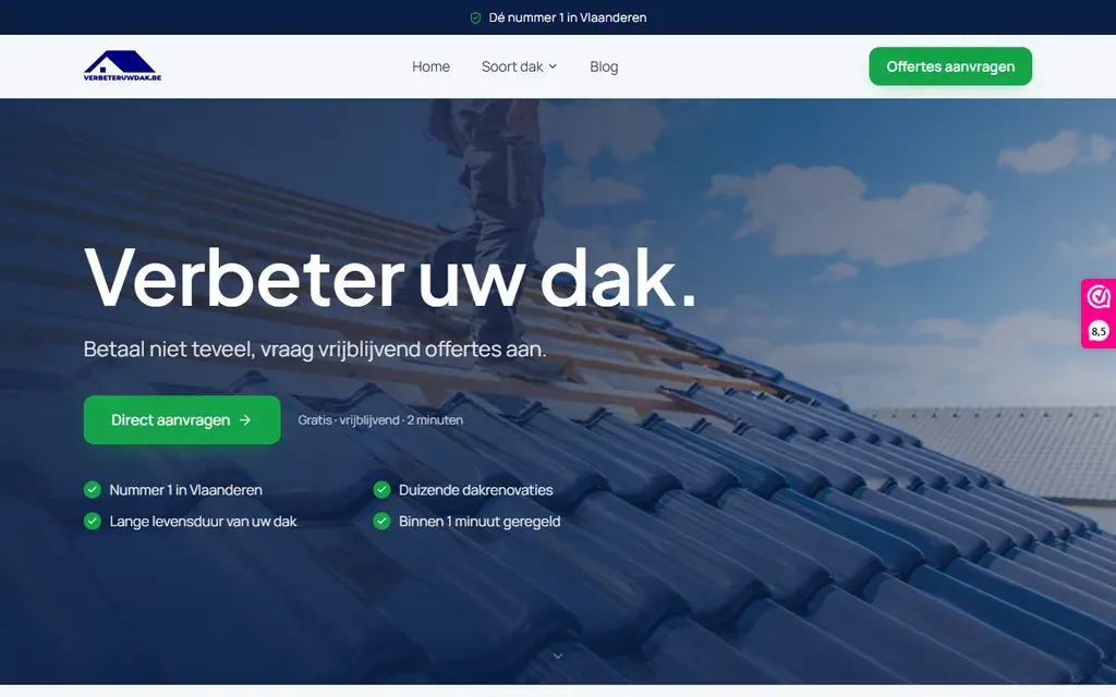 Screenshot van verbeteruwdak.be